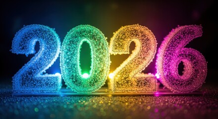Vibrant Sparkling Numbers 2026 Year Celebration Festive Display