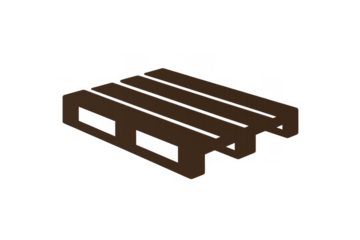 Wooden pallet vector graphic representing warehousing, freight, and supply chain logistics. Suitable for packaging and transport