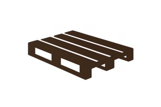 Wooden pallet vector graphic representing warehousing, freight, and supply chain logistics. Suitable for packaging and transport