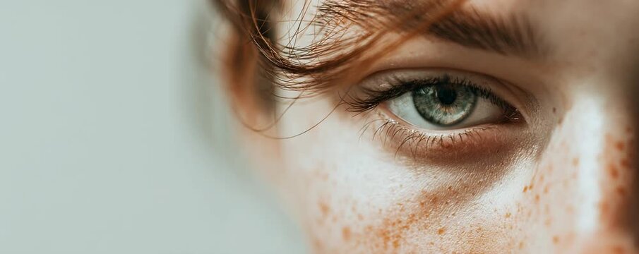 Womans eye, closeup, green, short focus