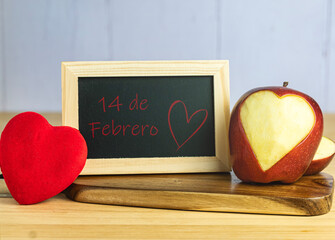 Chalkboard with romantic message