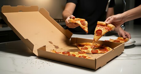 Delicious Pepperoni Pizza Ready to Share - Perfect for a Quick and Tasty Meal, Food Bloggers, Delivery Services and Appetite Appeal Advertising Campaigns!