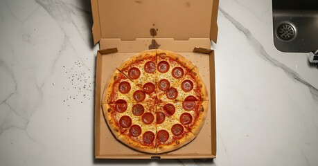 Delicious Pepperoni Pizza Ready to Share: Perfect for Food Blogs, Restaurant Menus, and Cozy Night In Promotions