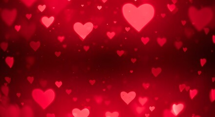 Abstract red hearts bokeh background romantic love celebration festive atmosphere