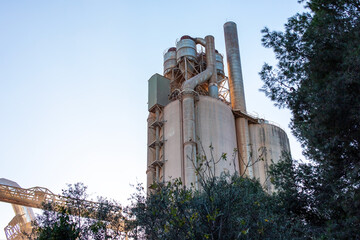 Rugged Industrial Scene of Cement Production
