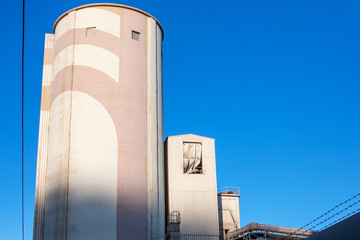 Large Industrial Cement Plant Silhouettes