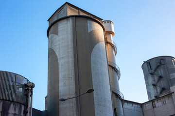 Concrete Silos at Massive Cement Complex