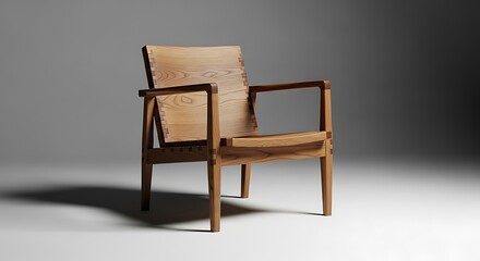 Armchair with woven seat and backrest