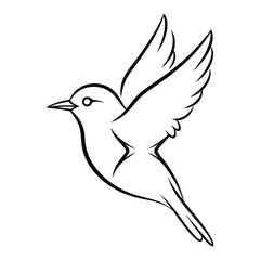 Bird in flight isolated on, a symbol of freedom and hope