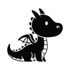 Adorable baby dragon with small wings isolated on
