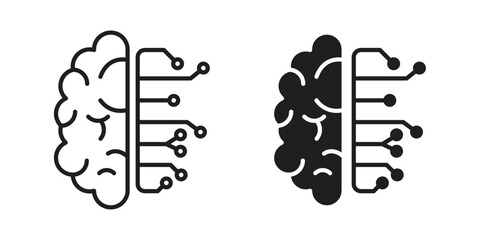 Brain circuit icon concept vector illustration. logotype icon designs
