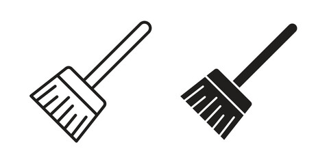 Broom icon concept vector illustration. logotype icon designs