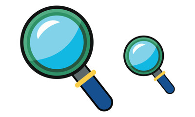 Magnifying glass icons for zoom. Magnifying glass vector simple design. Magnifier illustration symbol web sites or mobile device collection. Search, discovery concept for business information design.
