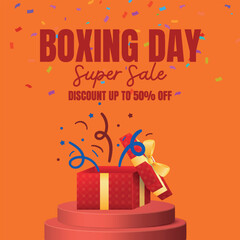 Yellow and Red Modern Boxing Day Instagram Post