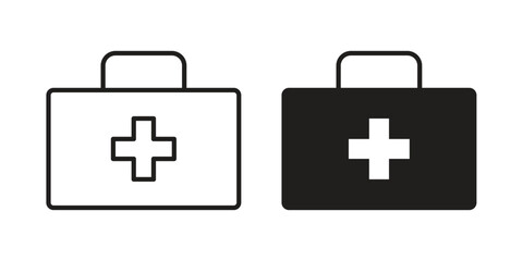 Obraz premium Doctor bag icon concept vector illustration. logotype icon designs