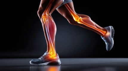 Runner Legs Showing Muscle and Bone Structure