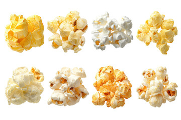 Assorted popcorn varieties, close-up view