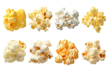 Assorted popcorn varieties, close-up view