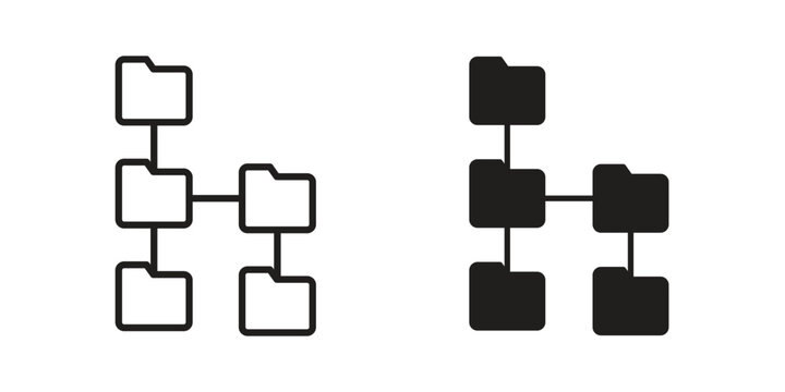 Folder tree icon concept vector illustration. logotype icon designs