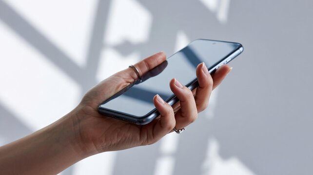 Modern digital interaction: a user with a smartphone in his hand