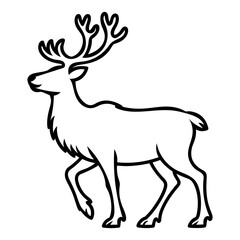 Obraz premium Walking Deer Line Art Drawing