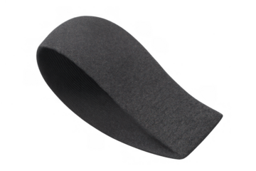 Black terry cloth headband, absorbing sweat. Isolated accessory for fitness and sports, perfect for workouts. Transparent background