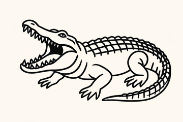 Naklejka premium vector illustration of a crocodile