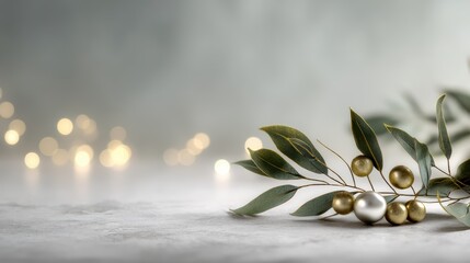 Minimalist half wreath pattern on gradient background