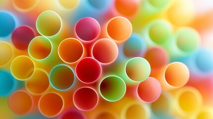 Colorful drinking straws arranged in a vibrant pattern for fun drinks