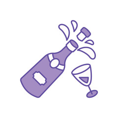 Champagne icon clean and modern vector illustration