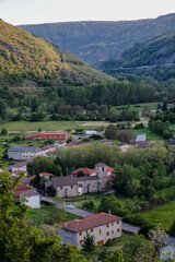 Fototapeta premium village among mountains