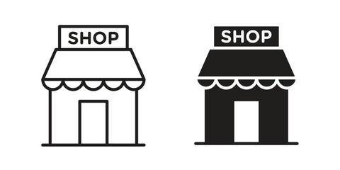Shop icon concept vector illustration. logotype icon designs