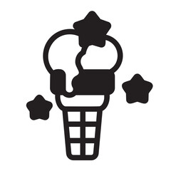 ice cream cone glyph icon