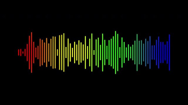 A sound spectrum with a gradient. Digital visualization of sound, voice, or music. An element of creative design