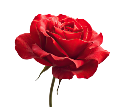 Close-up of a vibrant red rose.  Deep crimson petals.  Soft light highlights curves.  Dark background