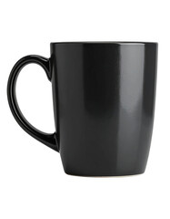 Ceramic Black Coffee Mug with Minimalist Design isolated on a white background
