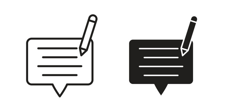 Write comment icon concept vector illustration. logotype icon designs