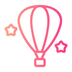 hot air balloon gradient icon