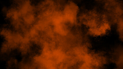 Abstract fiery orange and red flames with dark shadows representing heat and energy isolated on transparent background
