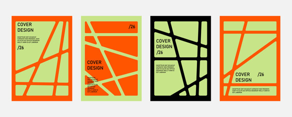 Simple template with abstract geometric shapes. Frame for your message or photo. Layout for flyer, poster or cover.	