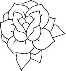 Traditional Flower Tattoo Stencil T-shirt Print