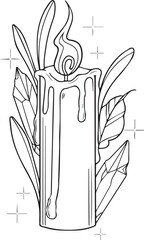 Candle Crystal Tattoo Stencil T-shirt Print