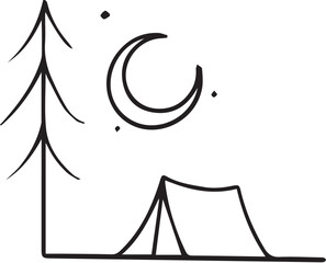 Tent Tattoo Flash Stencil T-shirt Print