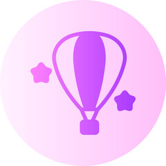 hot air balloon gradient icon