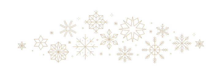 Christmas border, gold decorations pattern, holidays banner
