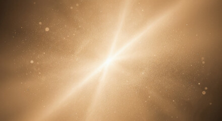 Golden radiant light explosion background with glowing particles and soft cosmic dust forming a bright abstract energy burst