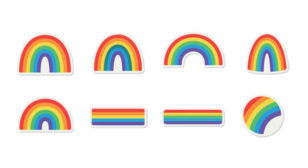 Obraz premium Rainbow stickers set with transparent background