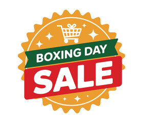 Boxing Day Sale event features a shopping cart icon and starbursts