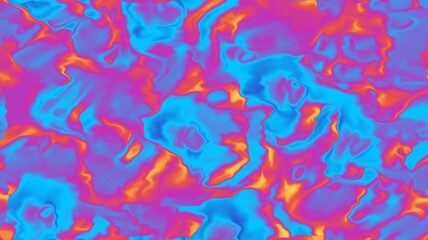 Neon Fluid Abstract Vibrant Liquid Texture. Hot Pink, Blue, Purple and Orange Wavy Psychedelic Pattern Background