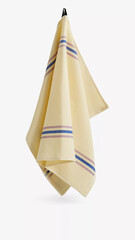 Kitchen towel hanging in a bright space with colorful stripes for added style and functionality.